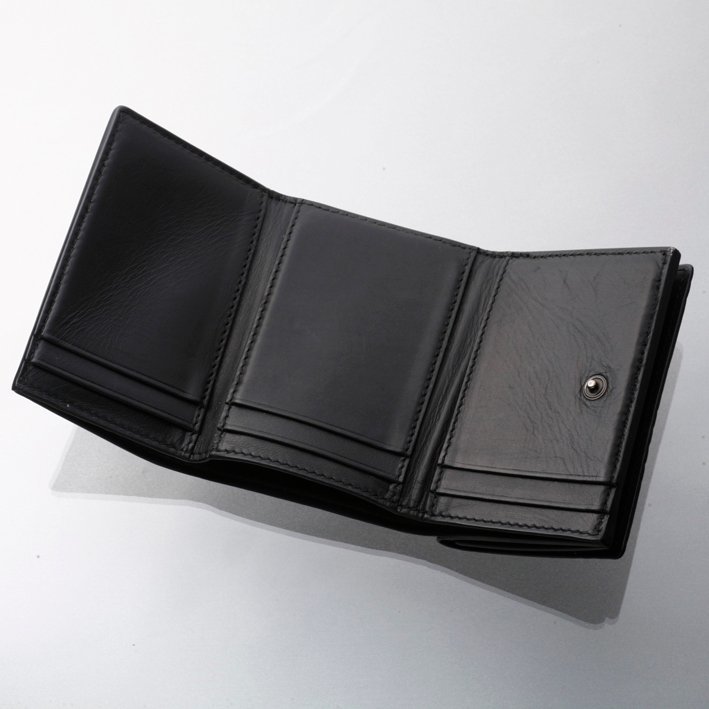 K3158M ボッテガ レッジェーロ パンチング 高級本革 三つ折 ミニ 財布 箱付き ITALY製_画像2