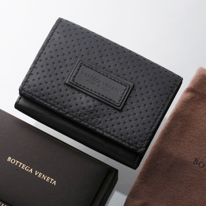 新しい K3158M ITALY製 箱付き 財布 ミニ 三つ折 高級本革 パンチング レッジェーロ ボッテガ 財布