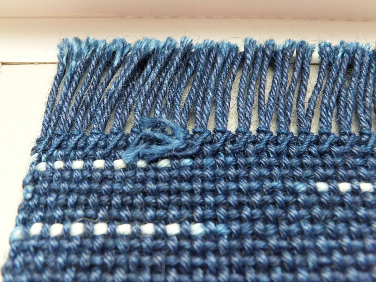 藍染 麻100％ ミニ ランチョンマット コースター 織物 工房 はまなす インテリア インディゴ ブルー 伝統工芸 リネン Indigo dyeing JAPAN_画像5