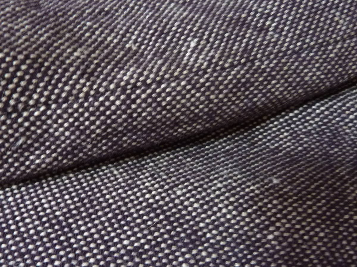 ユナイテッドアローズ UNITED ARROWS green Label Relaxing 38 M 麻 53% リネン ウール 混 ロング コート パープル COAT 日本製 アウター