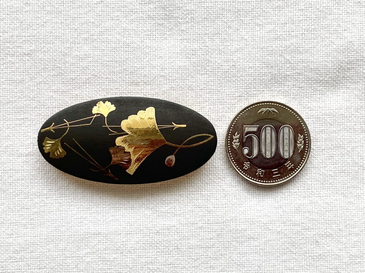 90%OFF!】 帯留め 肥後象嵌 銀杏 三分紐用 帯留 帯飾り 和装小物 新品