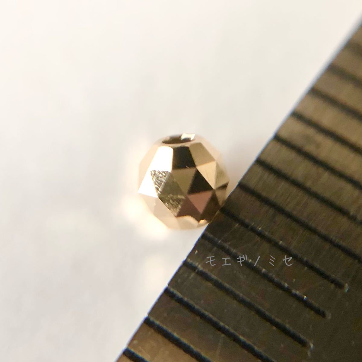 18金ロンデルビーズ3mm 20個セット k18パーツ 18kフラットビーズ