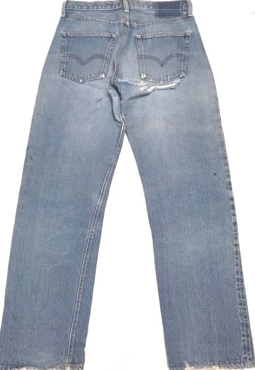 ★ LEVI'S 501 W31~W32 ビッグE BIGE 赤耳、シングルステッチ、タブなし、フロントボタン裏2、一部イエローステッチ、要リペア