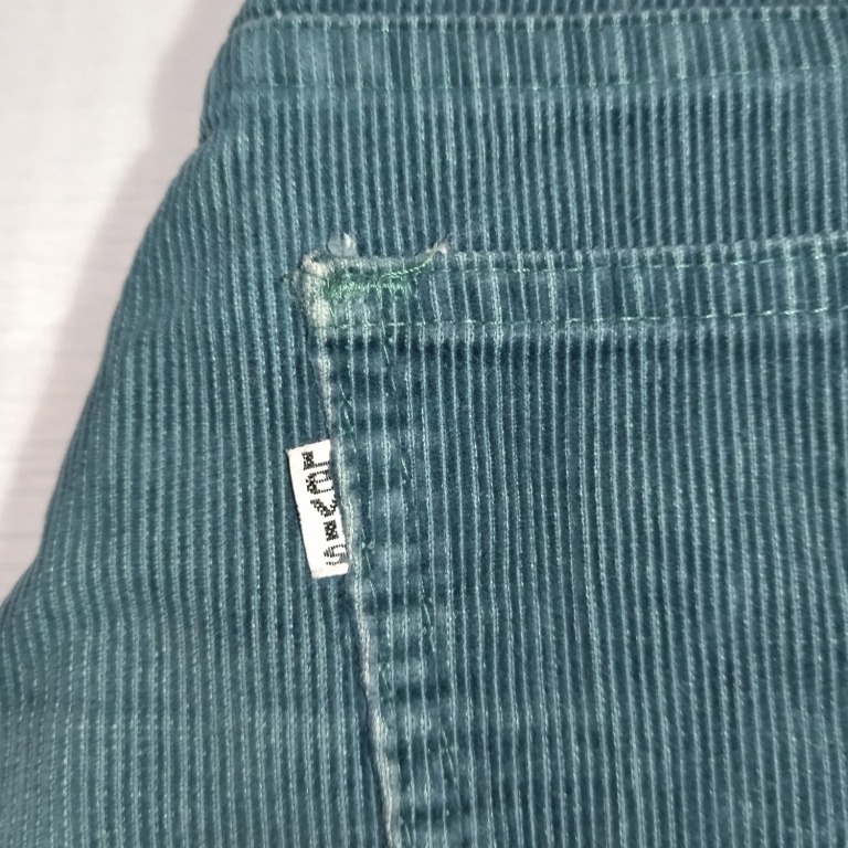 ★ LEVI'S 646 W34 ブーツカット・コーデュロイ 70'S タロン42ジッパー 青緑 ヴィンテージ_画像7