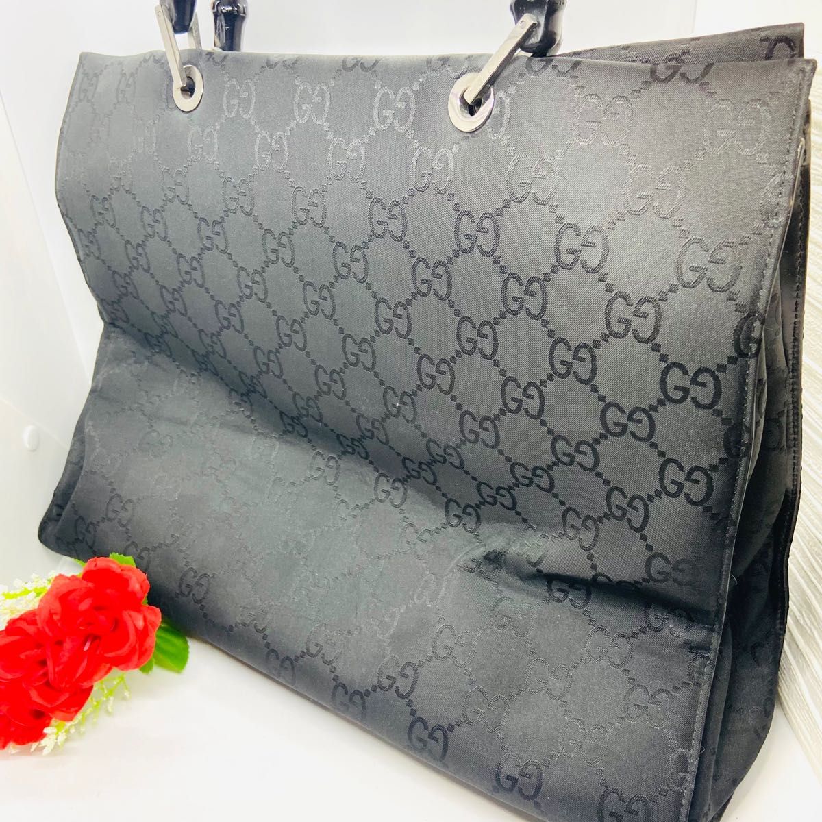 週間売れ筋 GUCCI キャンバス×レザー グッチ ハンドバッグ トート