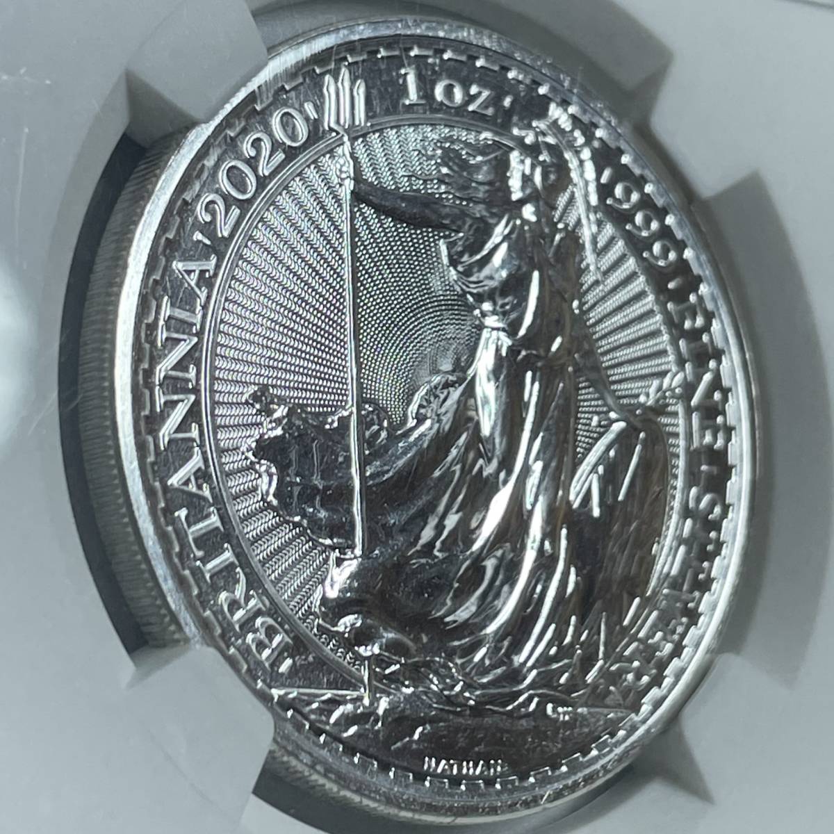 【MS69】 2020 イギリス ブリタニア 2ポンド 1オンス 銀貨 NGC アンティークコイン モダン_画像5