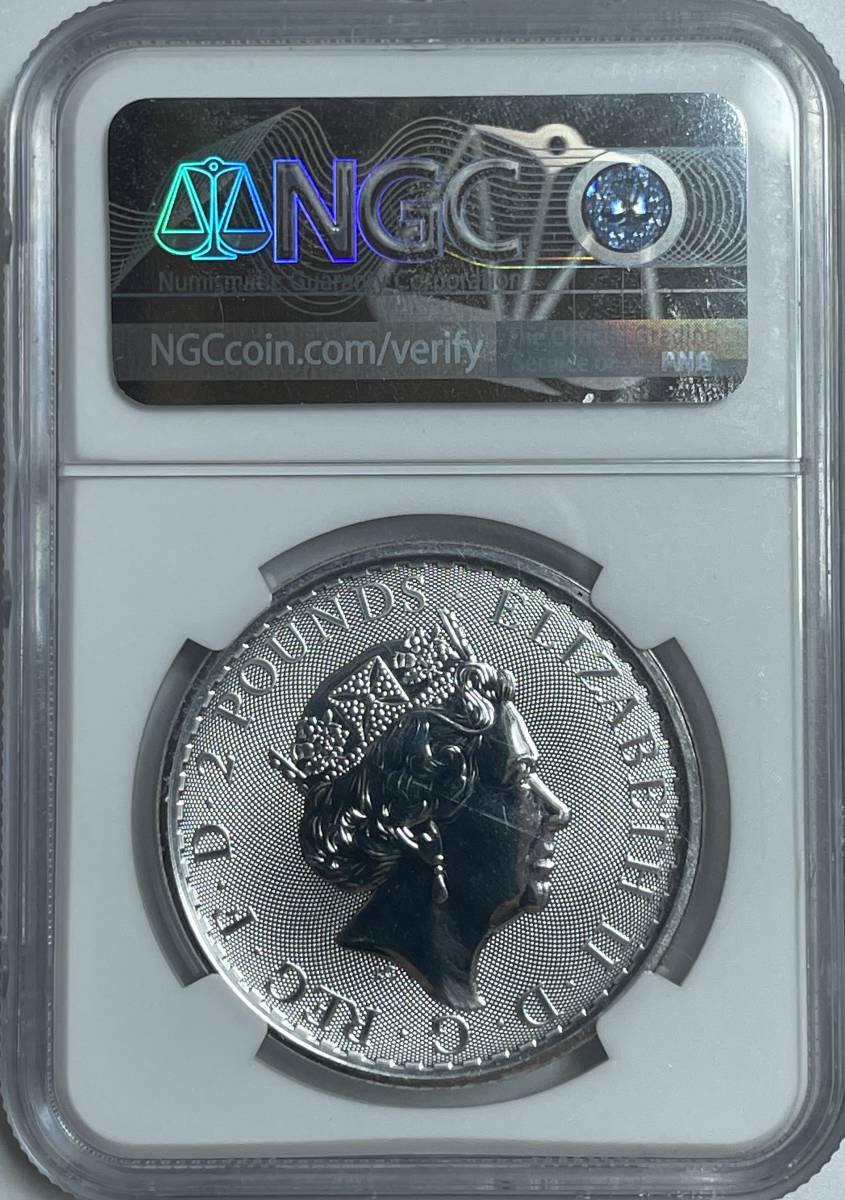 【MS69】 2020 イギリス ブリタニア 2ポンド 1オンス 銀貨 NGC アンティークコイン モダン_画像4