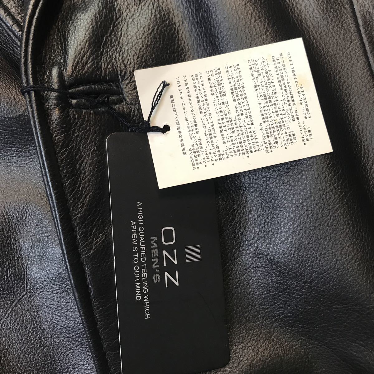 新品タグ付き激安高級OZZ牛革2つボタンレザージャケット cowskinサイズAB8 ビックサイズ　ブラックビンテージ　ハードスタイルビックサイズ