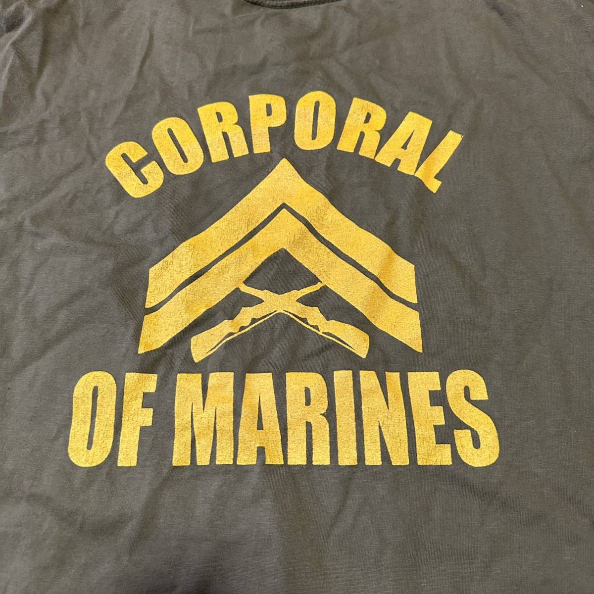 沖縄 米軍放出品 USMC MARINE ミリタリー Tシャツ オシャレ ファッション 古着 ビンテージ XLARGE OD (管理番号S60)_画像4