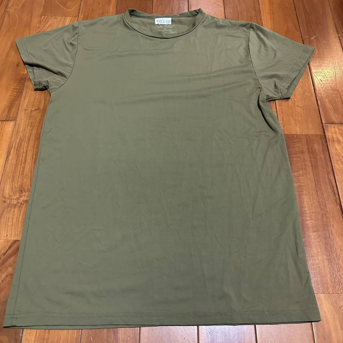 沖縄 米軍放出品 USMC MARINE ミリタリー Tシャツ トレーニング ランニング 筋トレ スポーツ OD MEDIUM (管理番号CDE48)_画像1