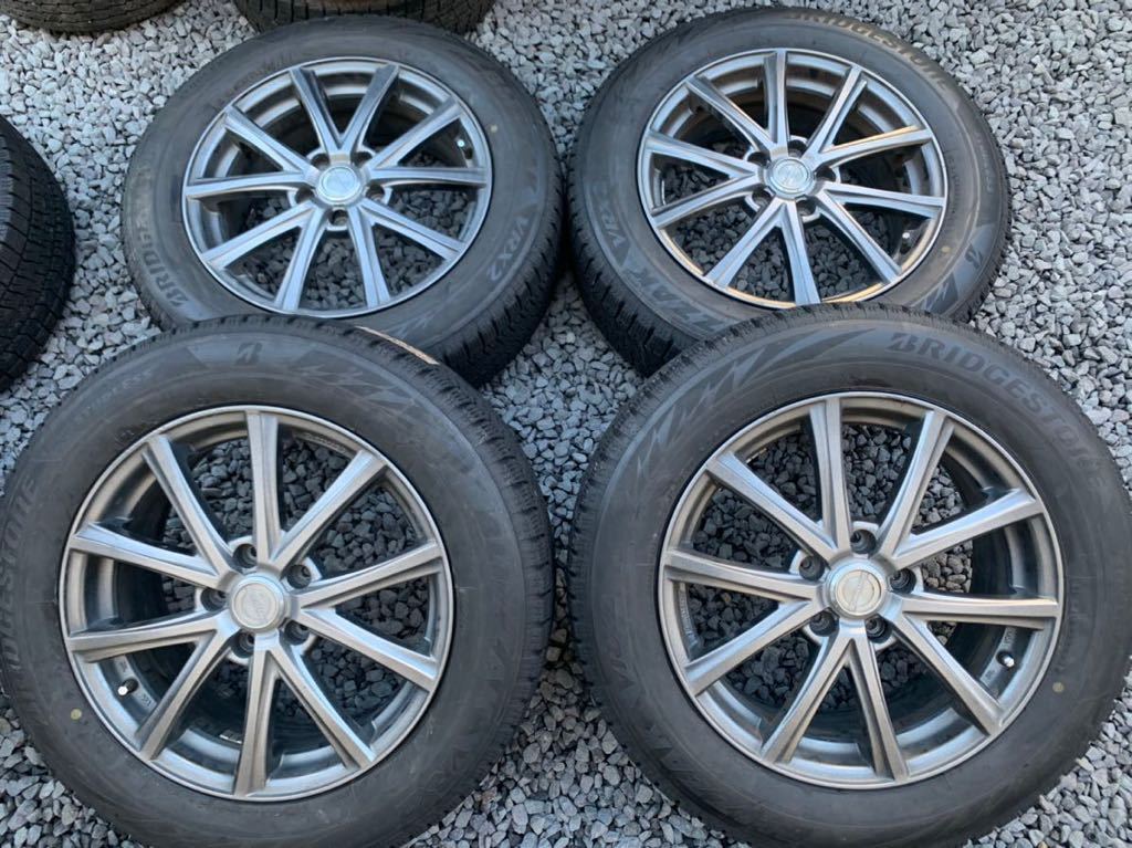 スタッドレス4本セット 社外アルミホイール付き ブリヂストン ブリザックVRX2 215/60R17 17×7J オフセット48