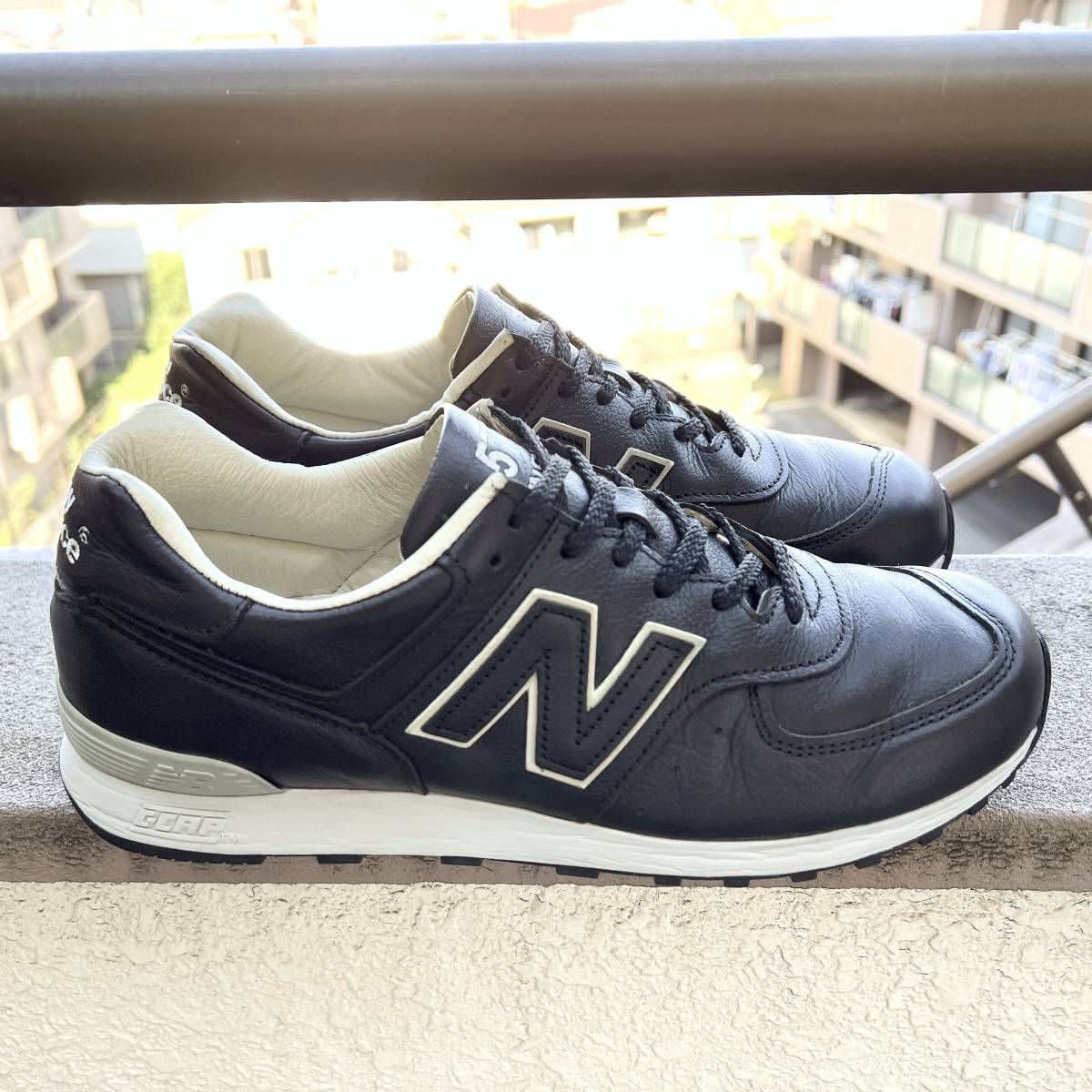 廃番 オールレザー New Balance LM576BKU UK製 US8.5 限定 M576 NB 本皮 天然皮革 ブラック 黒 イギリス製 Made In England スニーカー_画像7