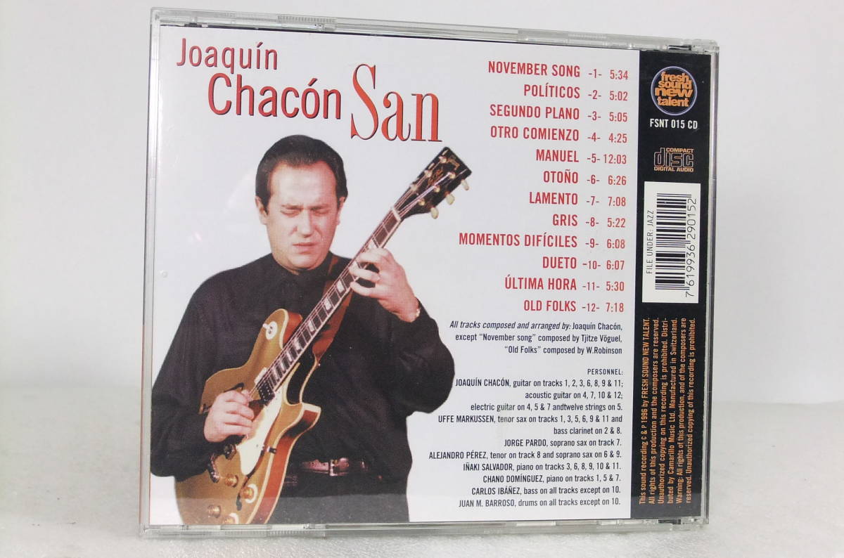 CD Jazz「JOAQUIN CHACON/San」1996 fresh sound new talent FSNT 015 CD STEREO 輸入盤 ジャンク扱い X155_画像2