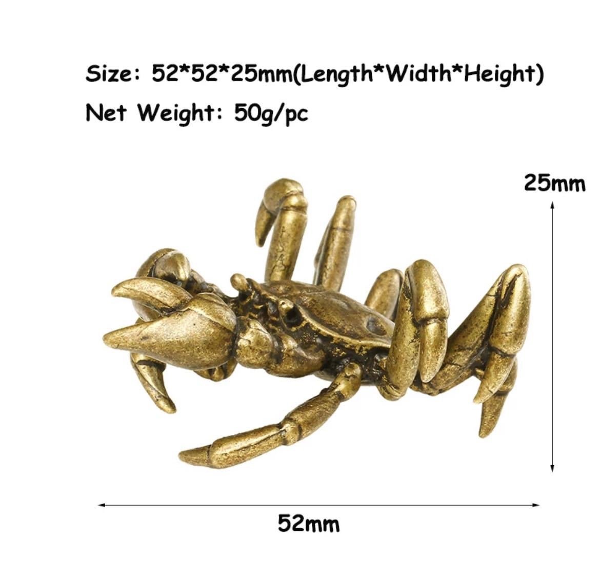 真鍮のカニ 蟹 カニ クラブ ハサミ インテリア アンティーク 置物 小物 装飾 ミニチュア 銅 雑貨 1966_画像6