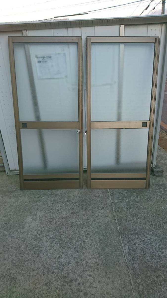 1F NR041102-1 glass door sliding door 2 pieces set abrasion glass entranceway Showa Retro Seino post shipping ①