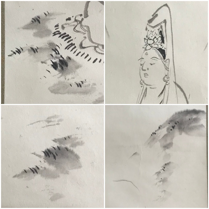 模写】【1円開始】【伝来】ky6384〈橋本雅邦〉仏画 楊柳観音図 模写】【1円開始】【伝来】ky6384〈橋本雅邦〉仏画 楊柳観音図