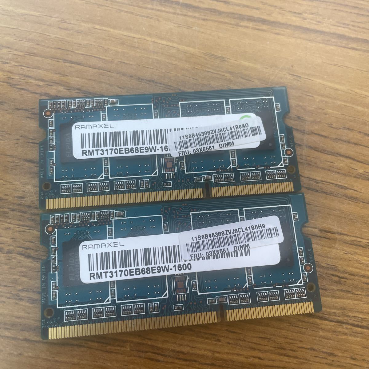 4GB (2GB 2枚組) 1Rx8 PC3-12800S DDR3 2枚セット_画像2