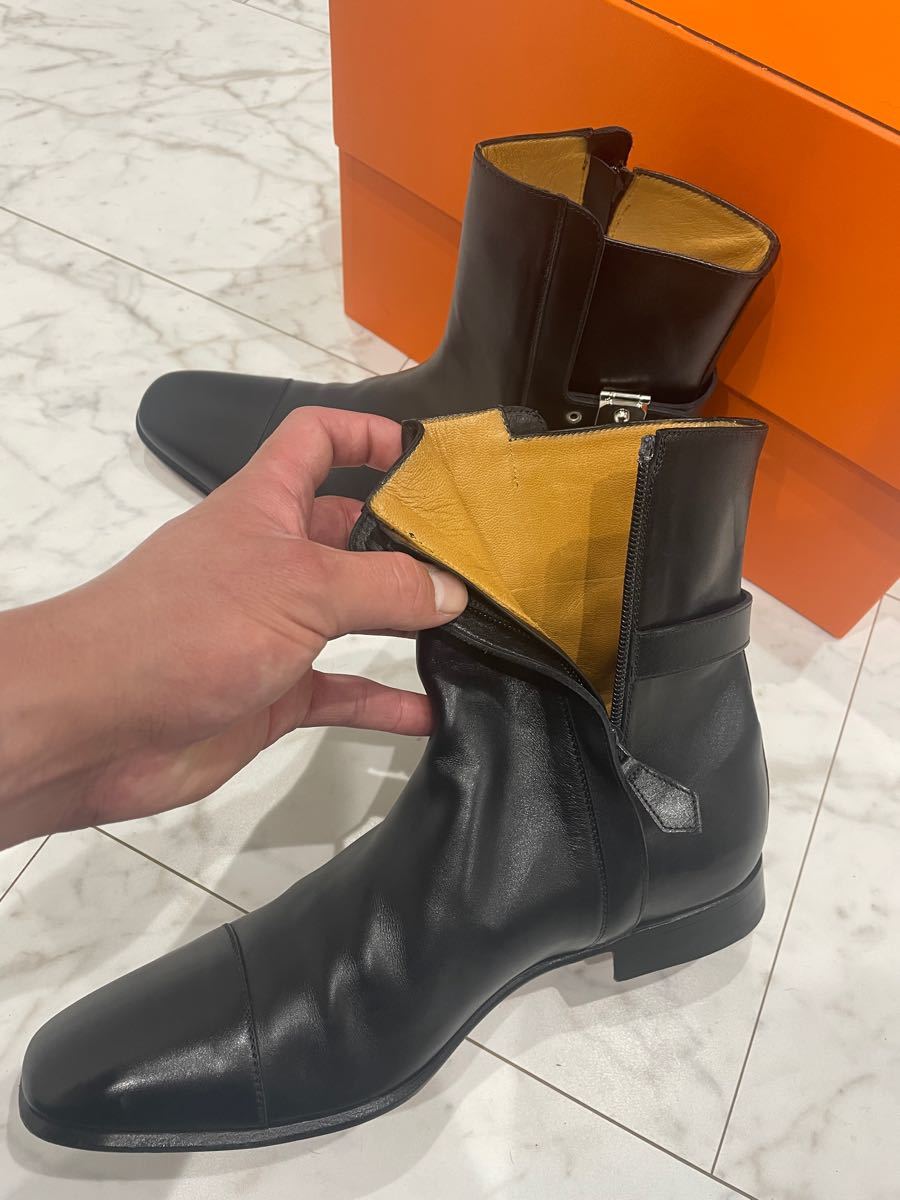HERMESエルメスメンズレザーブーツブラック | noonanwaste.com