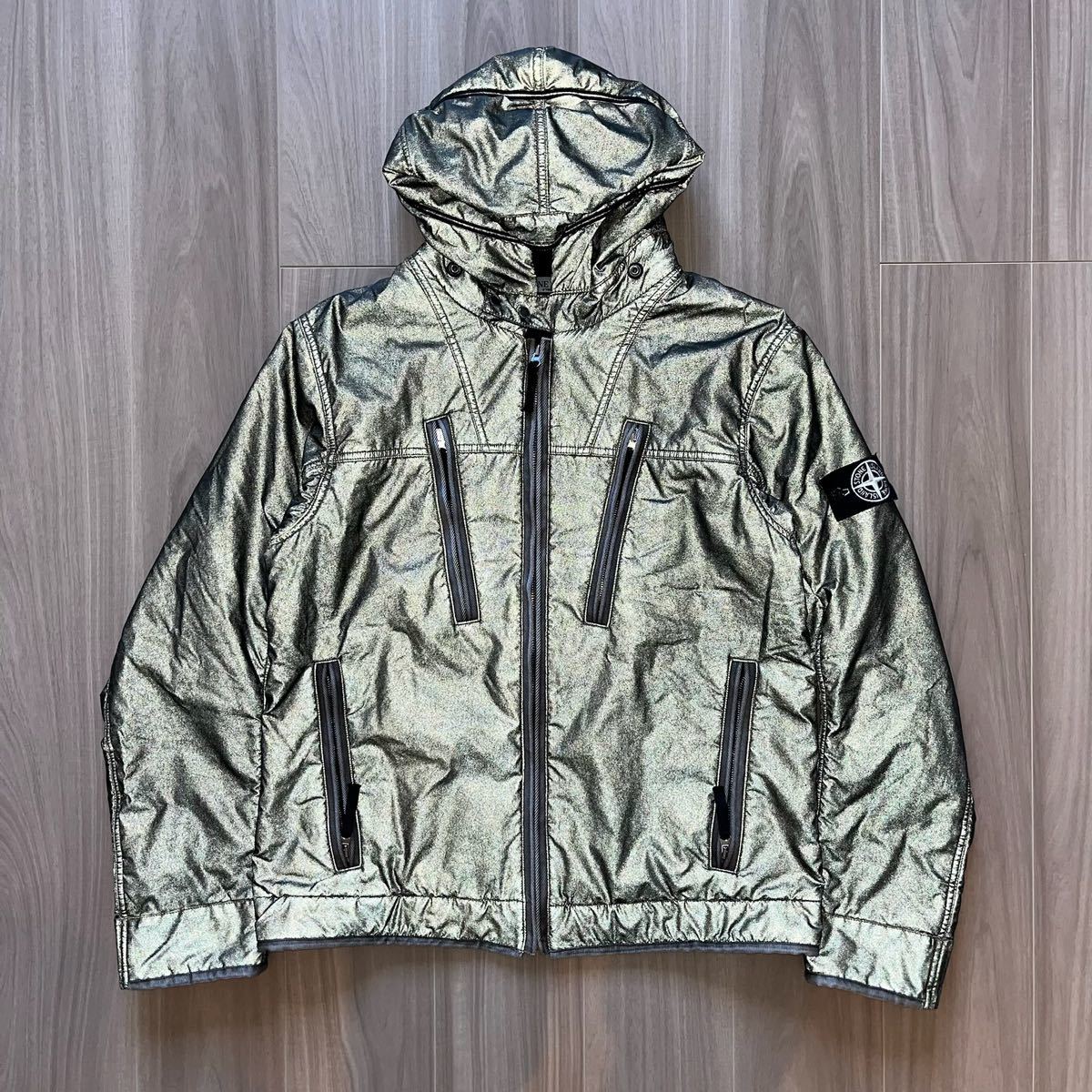 2010AW VINTAGE STONE ISLAND LIQUID REFLECTIVE JACKET L ストーン
