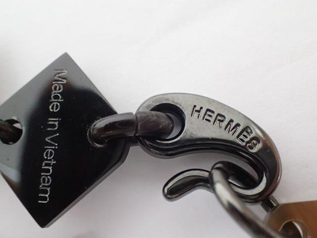 4/美品 HERMES エルメス バッファローホーン＆ラッカーウッド ネックレス_画像8