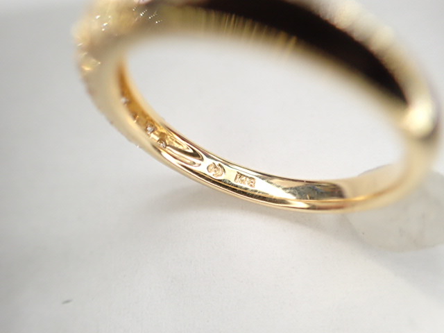 美品 タサキ 田崎真珠 K18 ダイヤ計0.21ct デザイン リング 指輪