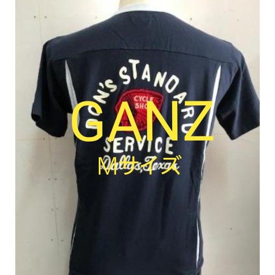 ☆新品未使用☆GUNZ☆ 半袖Tシャツ☆Mサイズ☆日本製☆ ボーリングシャツ☆ネイビー☆紺☆