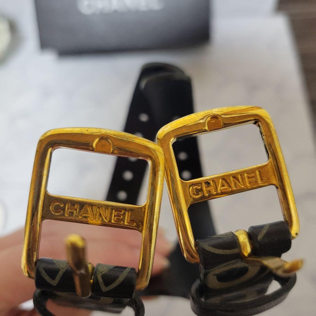 CHANEL ゴールド ロゴ バックル 総柄 ブレスレット ココマーク ドレス