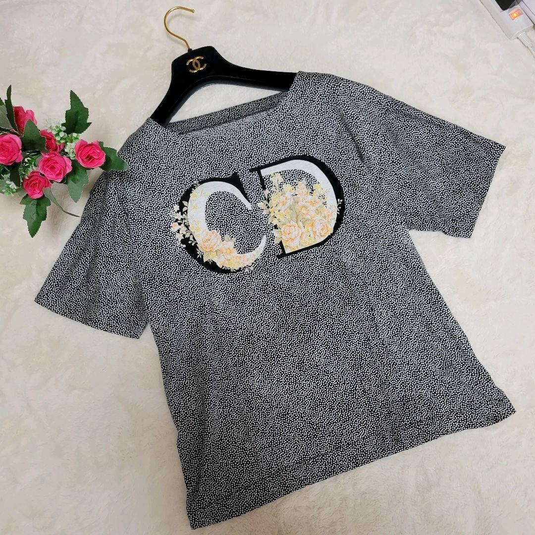 最旬ダウン Dior CDロゴフラワー柄 半袖Tシャツ トレーナー チュニック