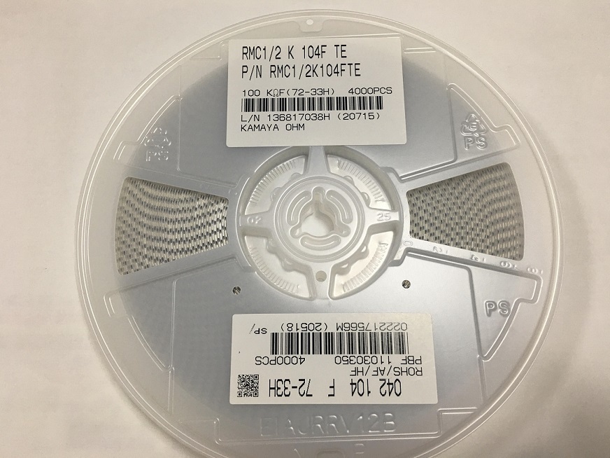 【楽天カード分割】 釜屋電機 RMC1/2K104FTE 4000個/巻 角板形チップ抵抗器 5025Mサイズ 100kΩ 0.75W E品 固定抵抗 【楽天カード分割】 釜屋電機 RMC1/2K104FTE 4000個/巻 角板形チップ抵抗器 5025Mサイズ 100kΩ 0.75W E品 固定抵抗