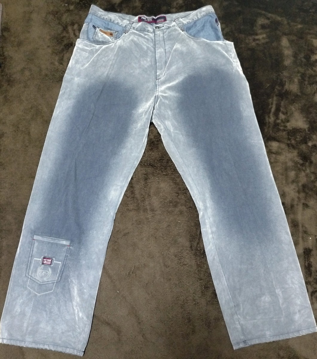 激レア 希少 美品 90sファットファーム FHAT FARMベロア デニム セットアップ 上下 ストリート 90年代hiphop