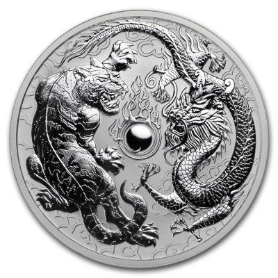 [ written guarantee * capsule with a self-starter ] 2018 year ( new goods ) Australia [ Dragon . Tiger * dragon ..] original silver 1 ounce silver coin 