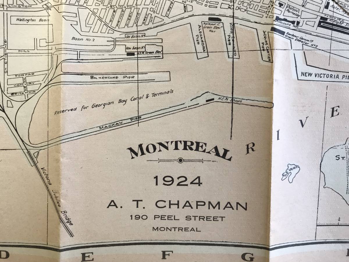 [MAP of the CITY of MONTREAL With INDEX of STREETS and NUMBERED CHART of the]A.T.CHAPMAN 1924 year .* Canada *montoli all 02212