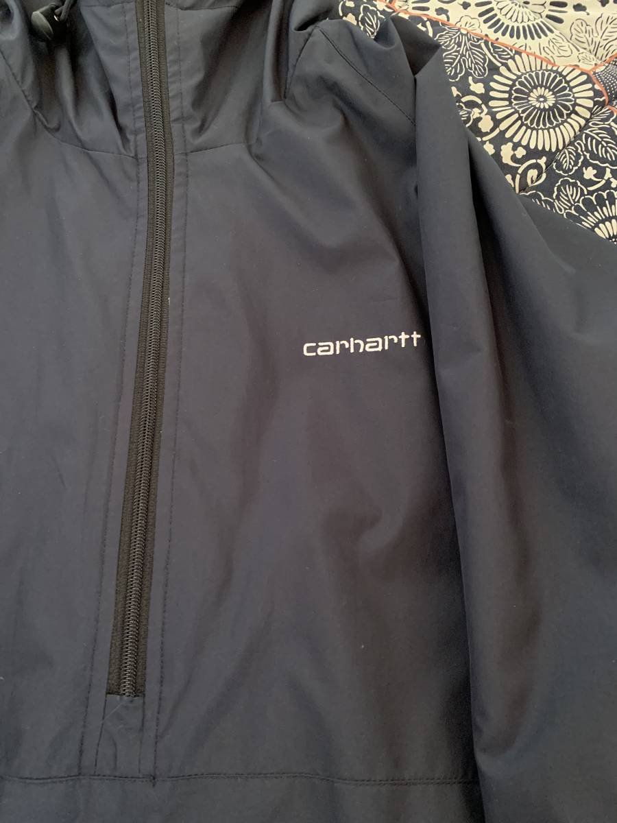 carhartt カーハート　M　アノラックパーカー ハーフジップ　プルオーバー　ナイロンジャケット　濃紺　ネイビー