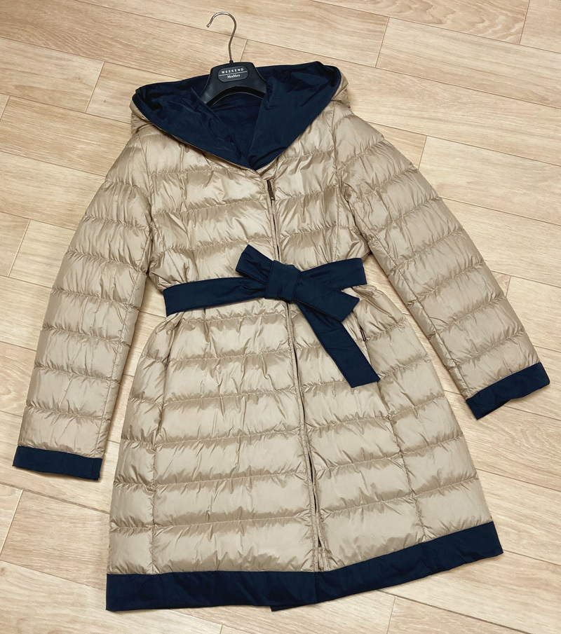 新品45%OFF　マックスマーラ　Max Mara　リバーシブルダウンコート　ネイビー　42サイズ　【送料無料】_画像3