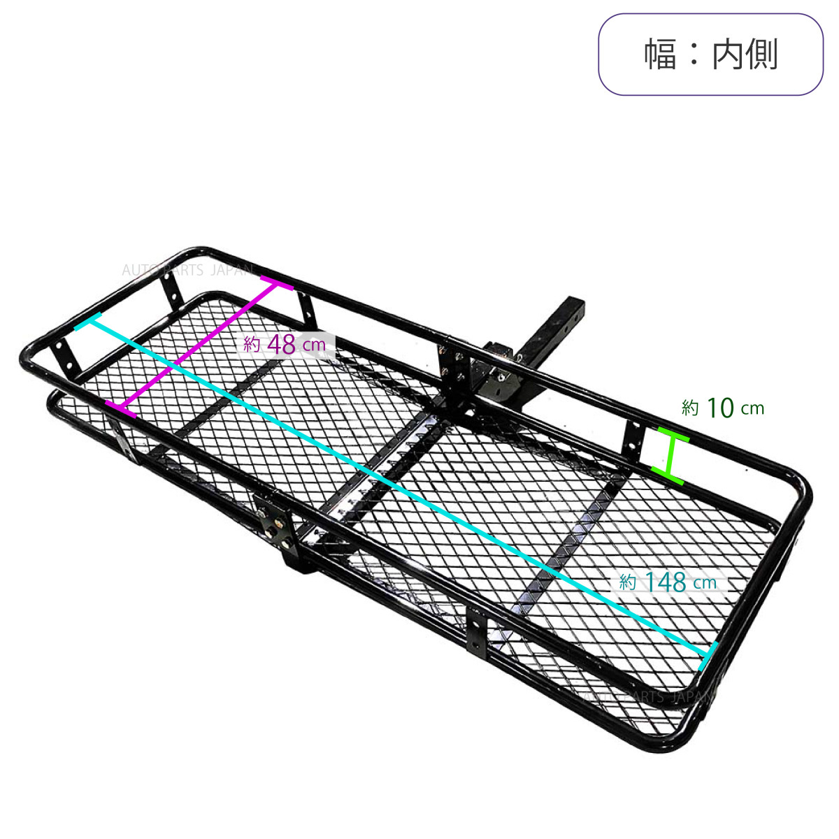  hitch carrier cargo folding type 150cm x 50cm 2 -inch car carrier basket outdoor rear all-purpose goods hitchmember 