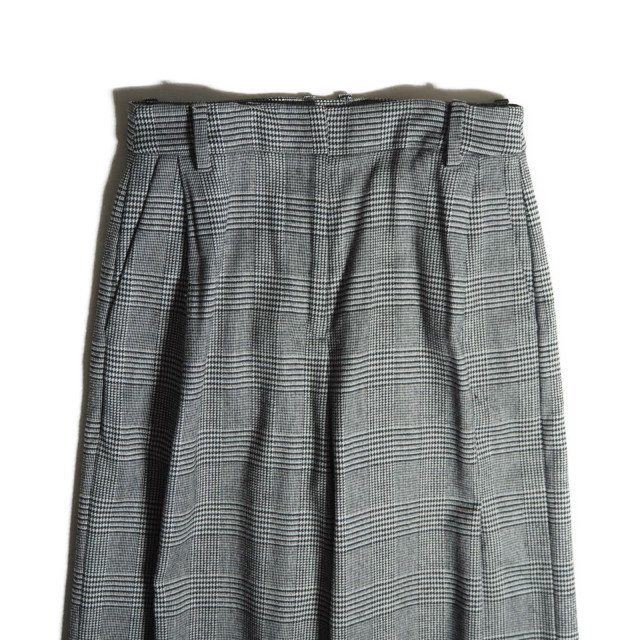 B0188f30 VHELIOPOLE Aerio paul (pole) V check pattern cashmere . wool stretch wide pants gray 34 / Glenn check autumn winter 