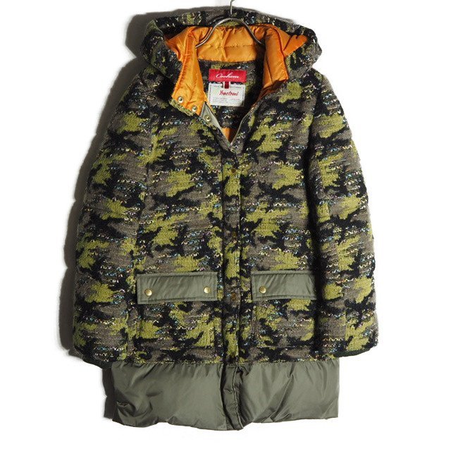 K3097h20 VCoohemko-henV camouflage tweed down jacket khaki 36 / down coat with a hood autumn winter 