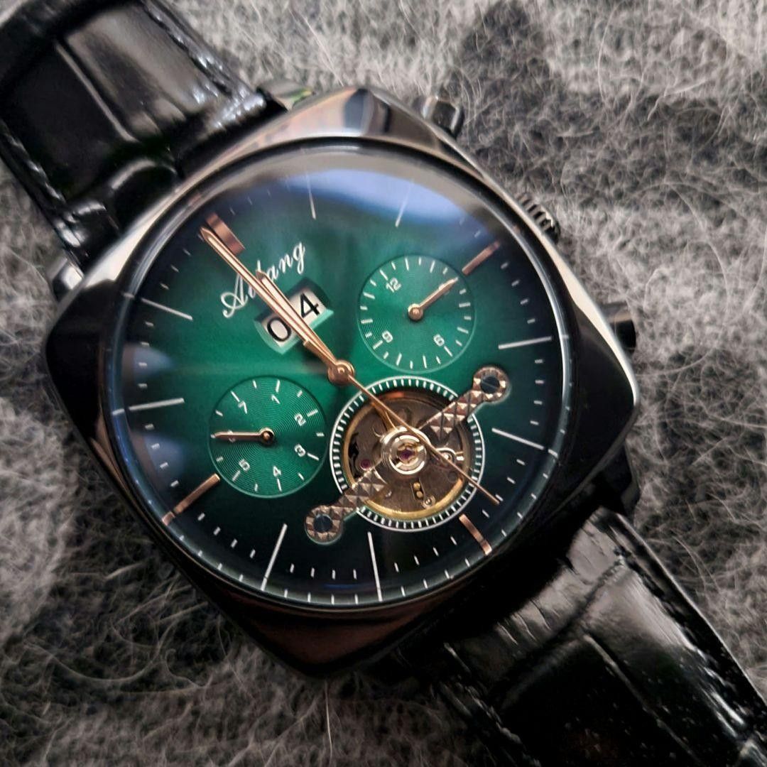 【新品】アラン　自動巻き　機械式　ダークブルー　メンズ　腕時計　ウォッチ 自動巻き メンズ腕時計 機械式腕時計 クロノグラフ