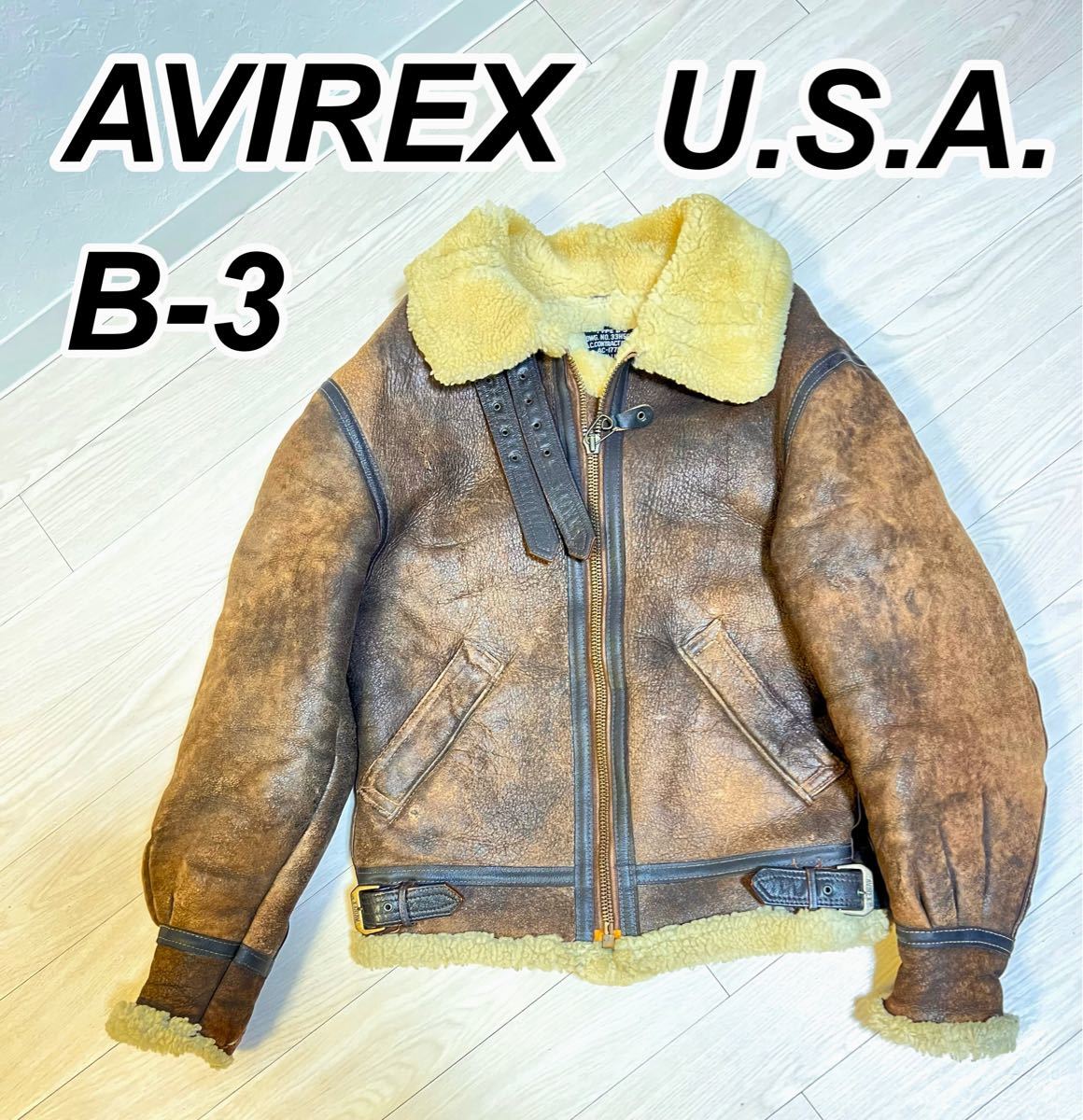 AVIREX☆米国製 40 B-3 L アヴィレックス ムートンジャケット 