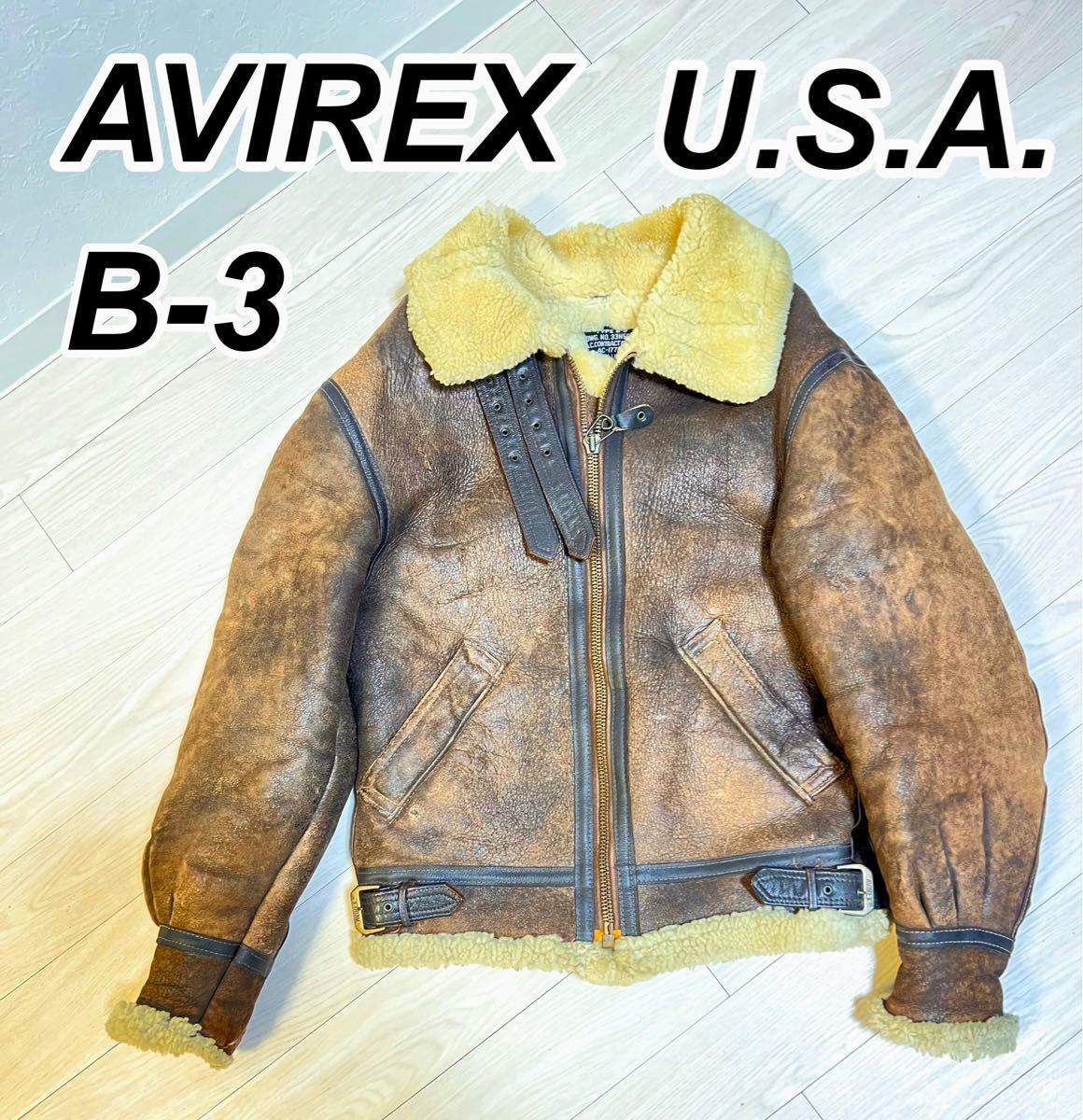 フライトジャケット B-3 ムートン AVIREX 羊革 USA製 | labiela.com