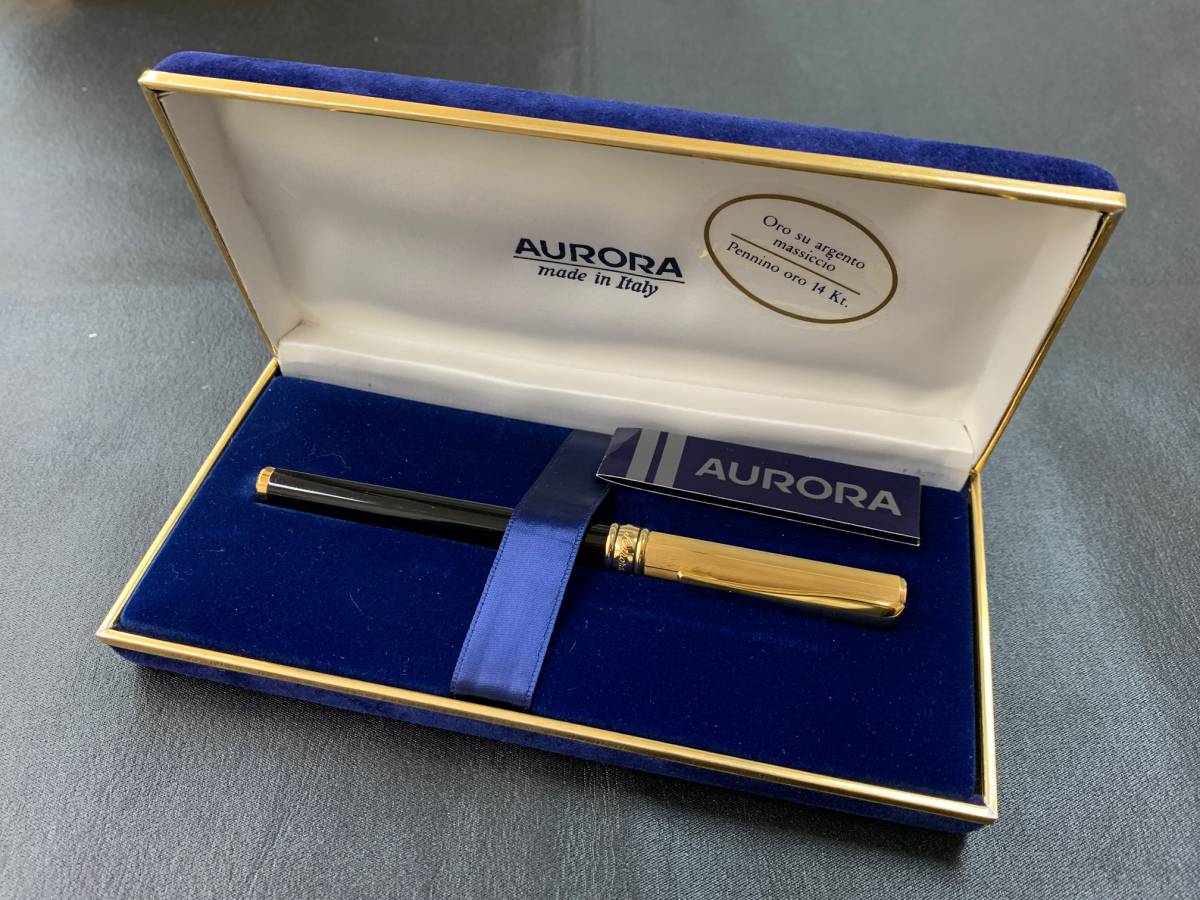 AURORA アウロラ 万年筆 14Kt made in Italy 筆記用具 イタリア ケース