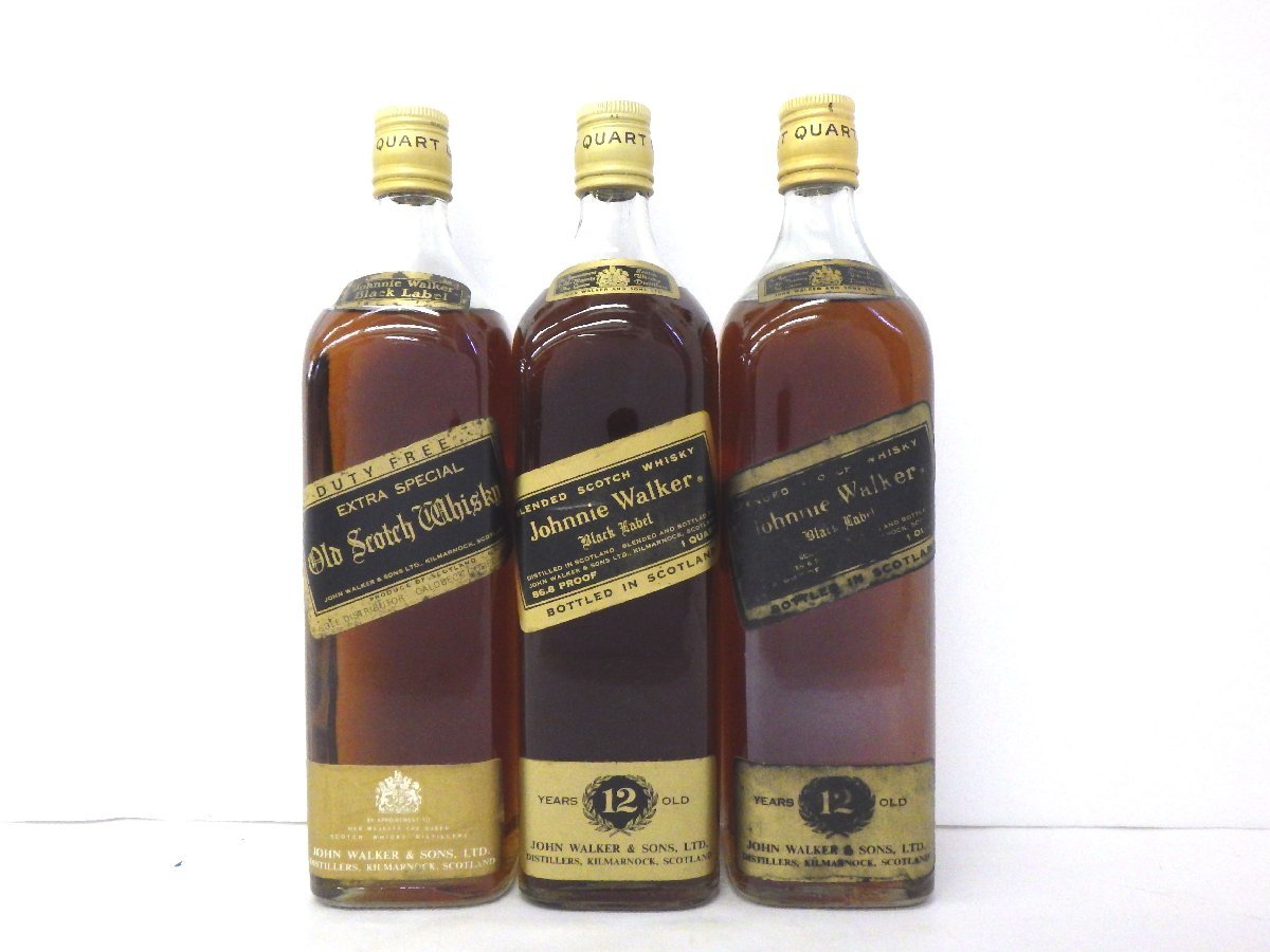 ヤフオク! - 古酒 未開栓 3本セット Johnnie Walker ジ...