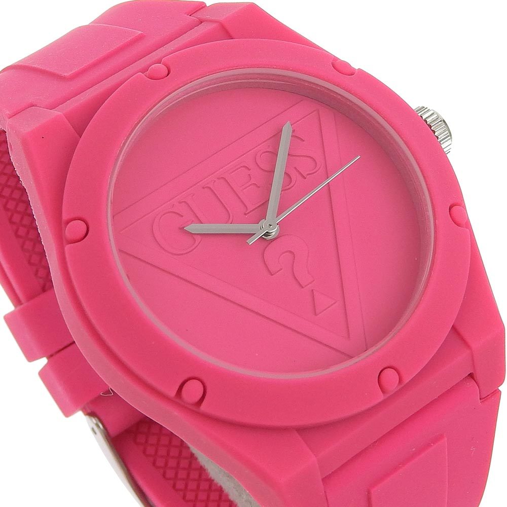 Guess ゲス W097L9 腕時計 ポリカーボネート×SS ピンク クオーツ アナログ表示 ユニセックス ピンク文字盤【60150431】中古_画像3