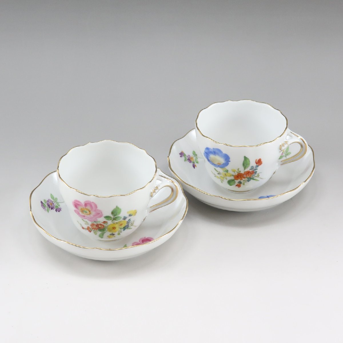 Meissen マイセン 三つ花 ピンク＆ブルー 060110/00580 食器 _【H211122317】中古