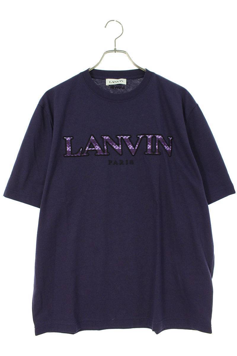 ランバン LANVIN 22SS RM-TS00005-J260-E22 サイズ:L ロゴ刺繍クルーネックTシャツ 新古品 SB01