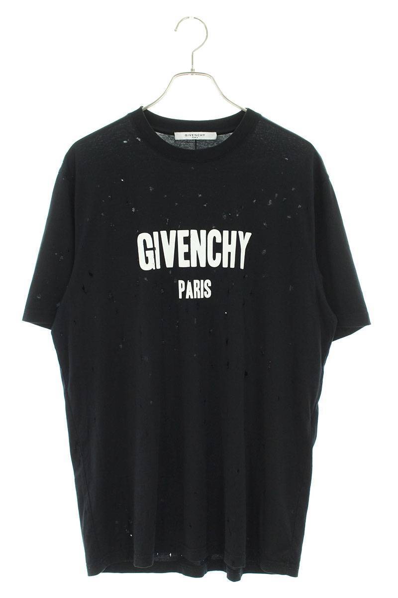 ジバンシィ GIVENCHY BW700D3015 サイズ:S デストロイ加工ロゴTシャツ