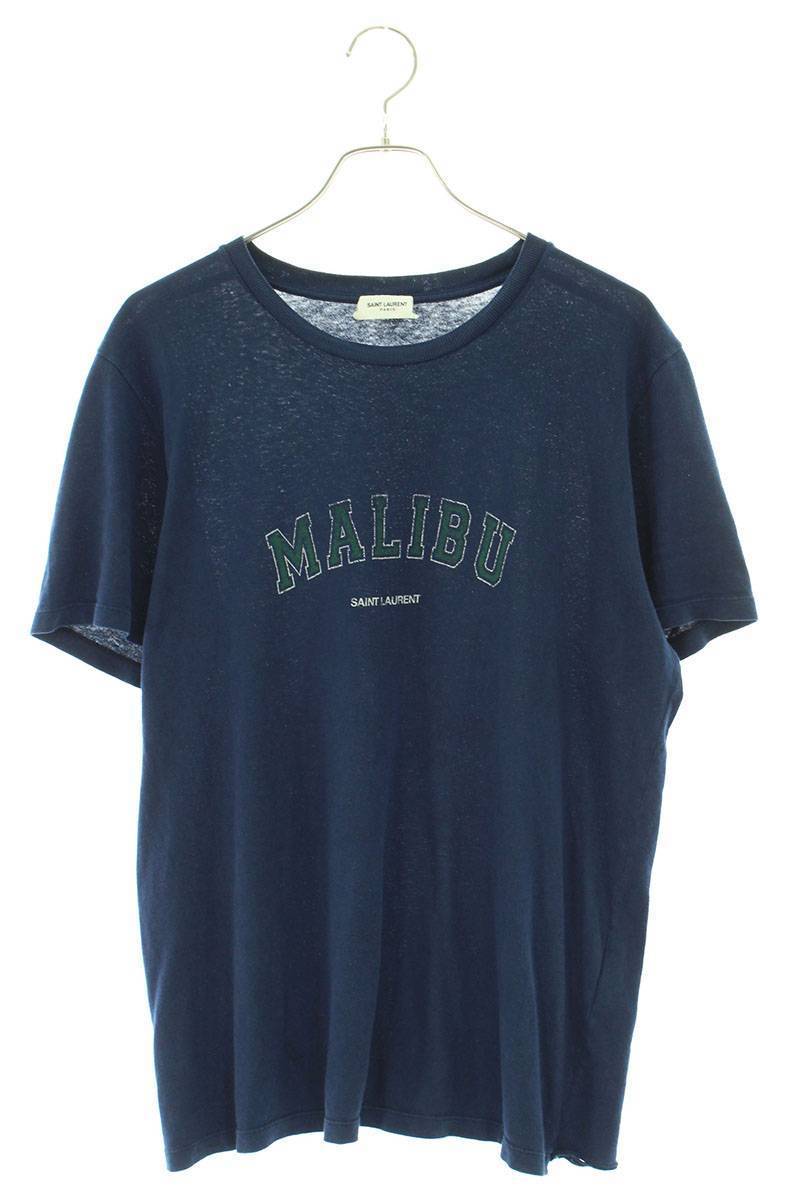 送料込】 サンローランパリ SB01 スクエアロゴTシャツ 中古 MALIBU 