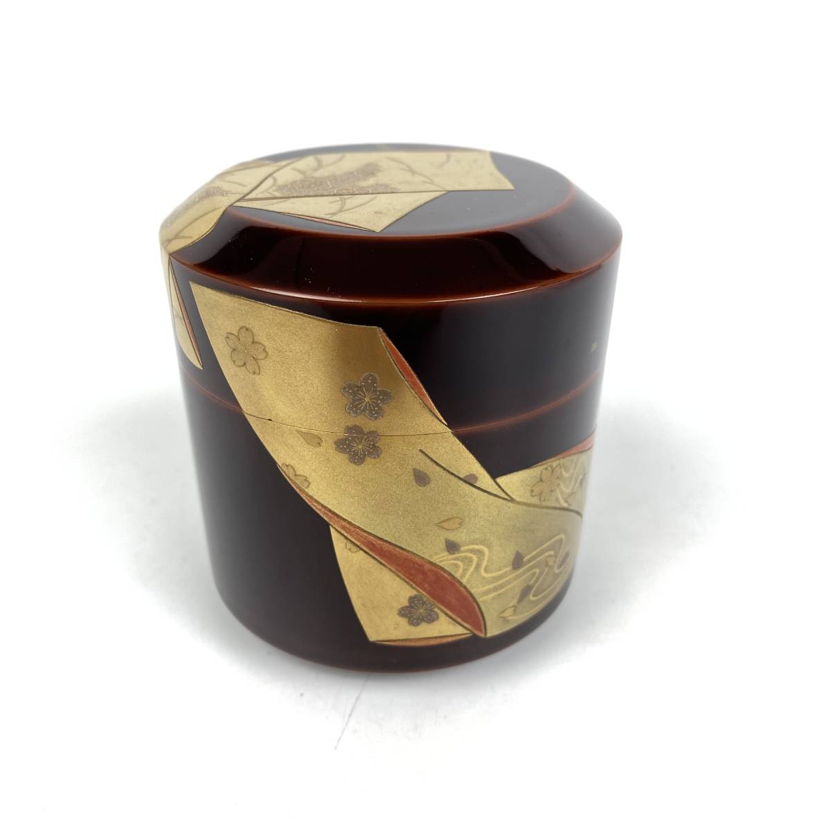 高評価!高評価!茶道具 棗 福士健(紫月) 遠山蒔絵大棗 うち、銀地 漆