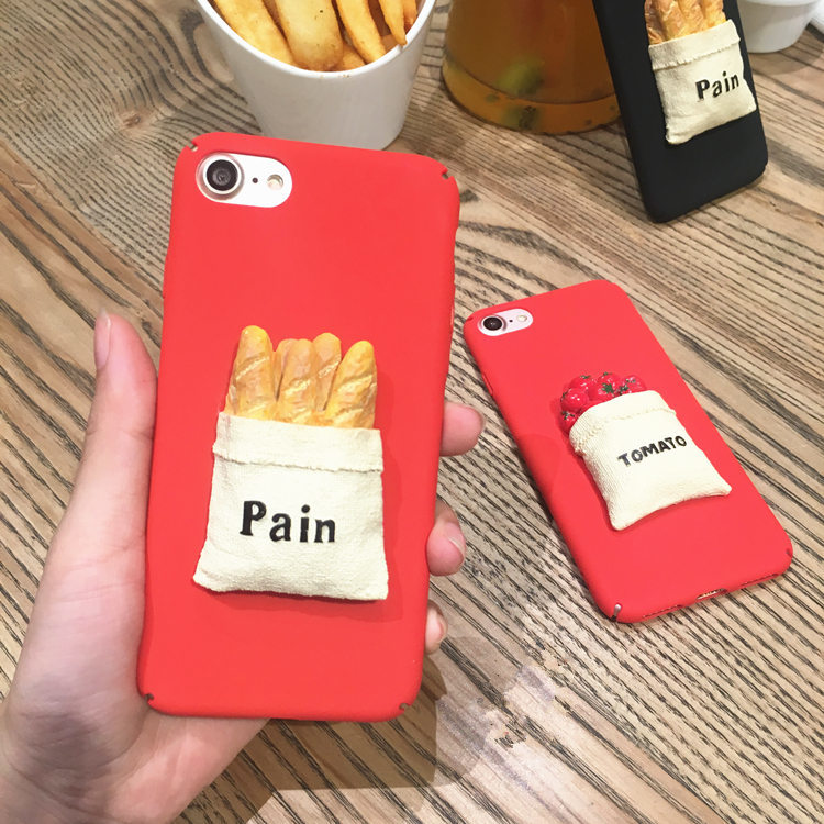 iphone8 ケース アイフォン8 カバー iphone7 ケース アイフォン7 Apple 4.7インチ スマホケース 保護カバー かわいい 3D立体 パン&トマト_画像4