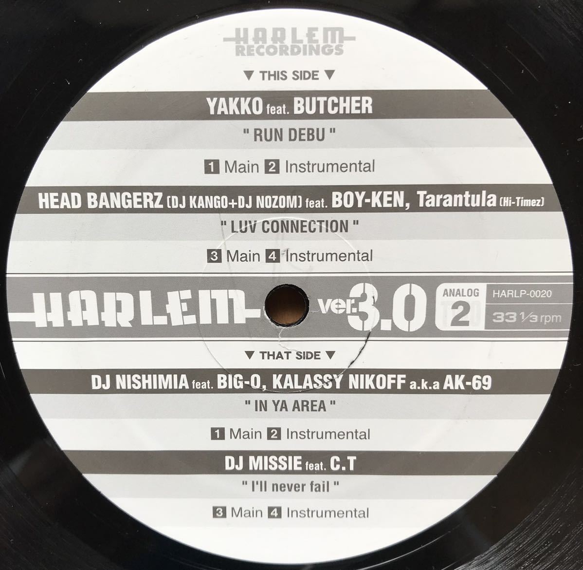 【国内プロモ 日本語ラップ】V.A.(DJ HAZIME) / HARLEM VER.3.0 EP2 (YAKKO、DJ NISHIMIA、BIG-O、AK-69)の画像1